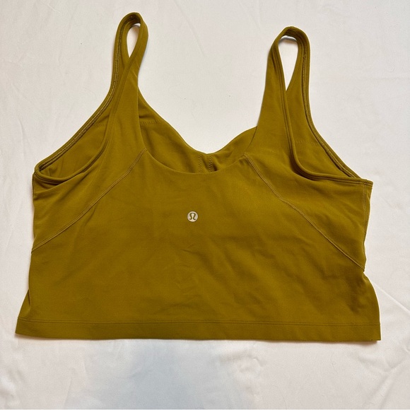 Lululemon align tank top w/ built in bra olive green sz 14 - Picture 5 of 6